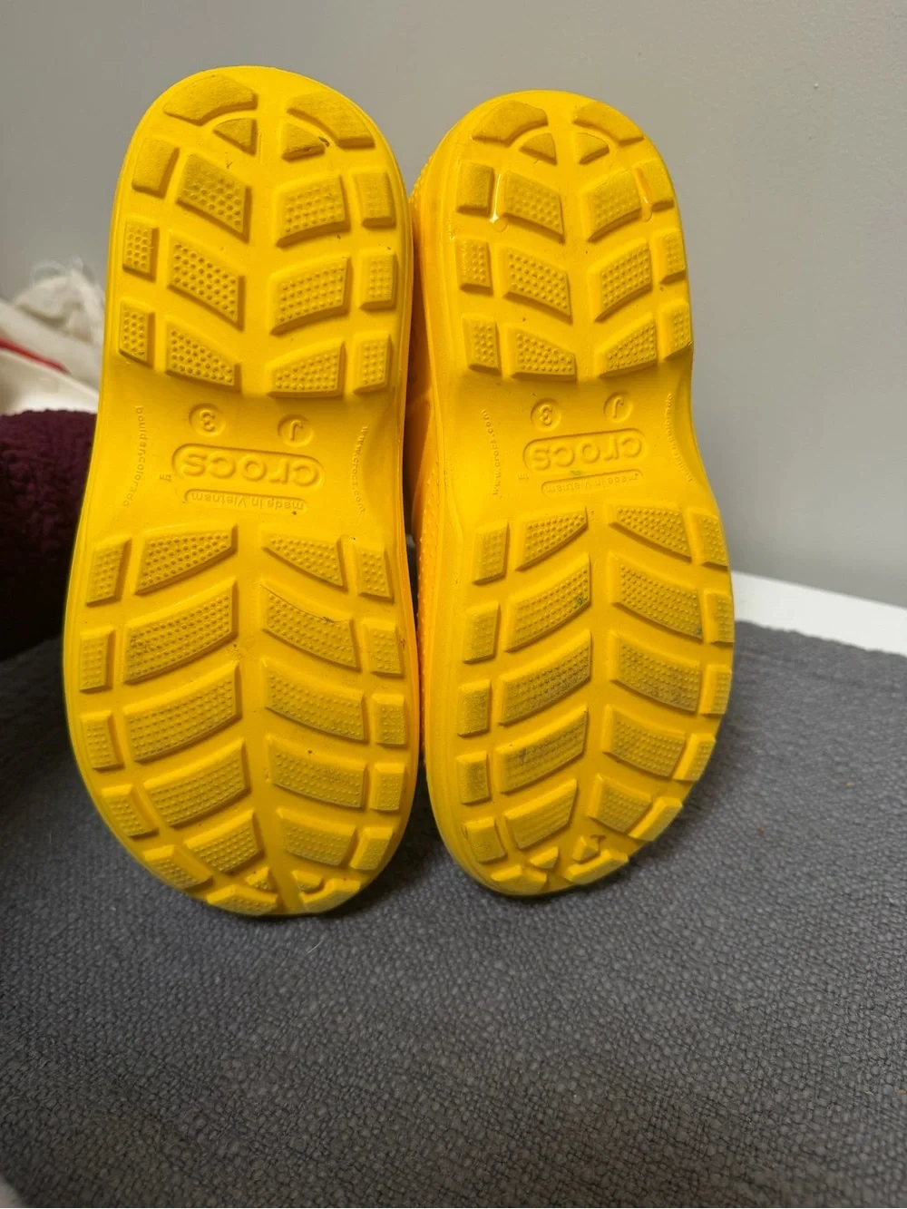 CROCS Kids Yellow Grip-Top Rain Boots